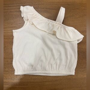 Ruffle Puckered-Jaquard Knit One Shoulder Top Toddler Baby Girl Old Navy 12-18M